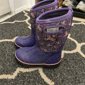 Bogs Purple Kids Boots with Fun Design
